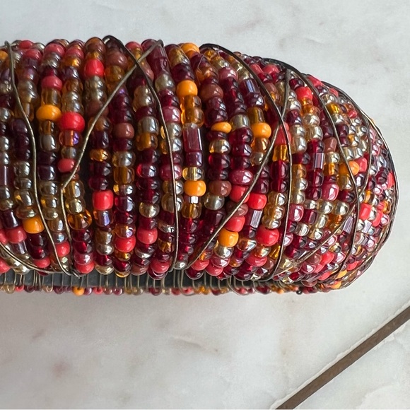 Vintage GORGEOUS Seed Bead CUFF Bangle BRACELET - Picture 5 of 11